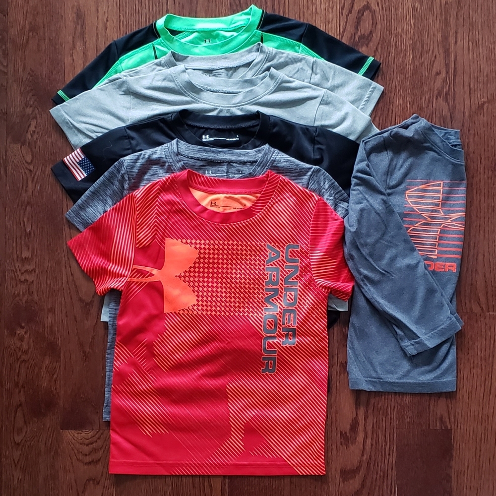 9 Boys Under Armour Tops Sz 4